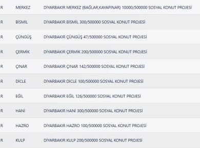 Diyarbakır TOKİ Kura Sonuçları